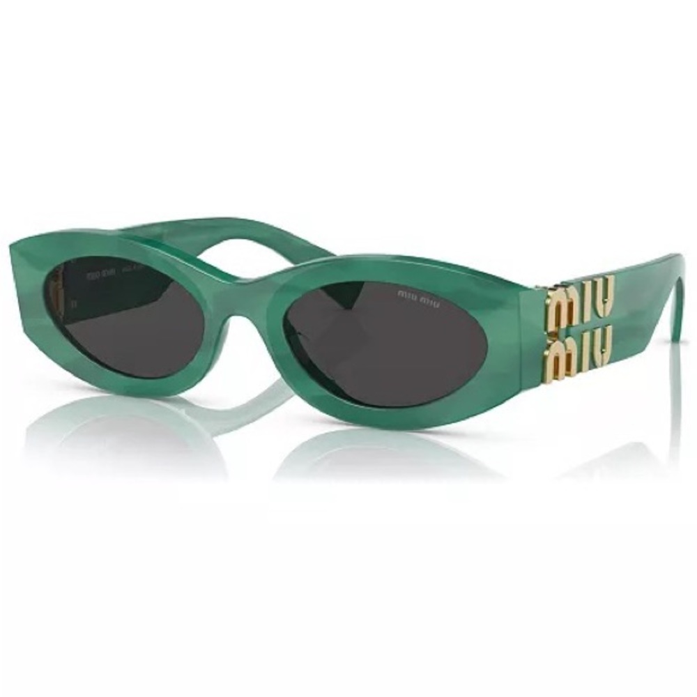 Miu Miu Green Oval Sunglasses New MU 11WS